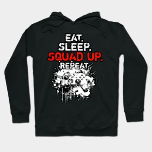 Cool Eat Sleep Squad Up Repeat Gamer Live Streamer Hoodie